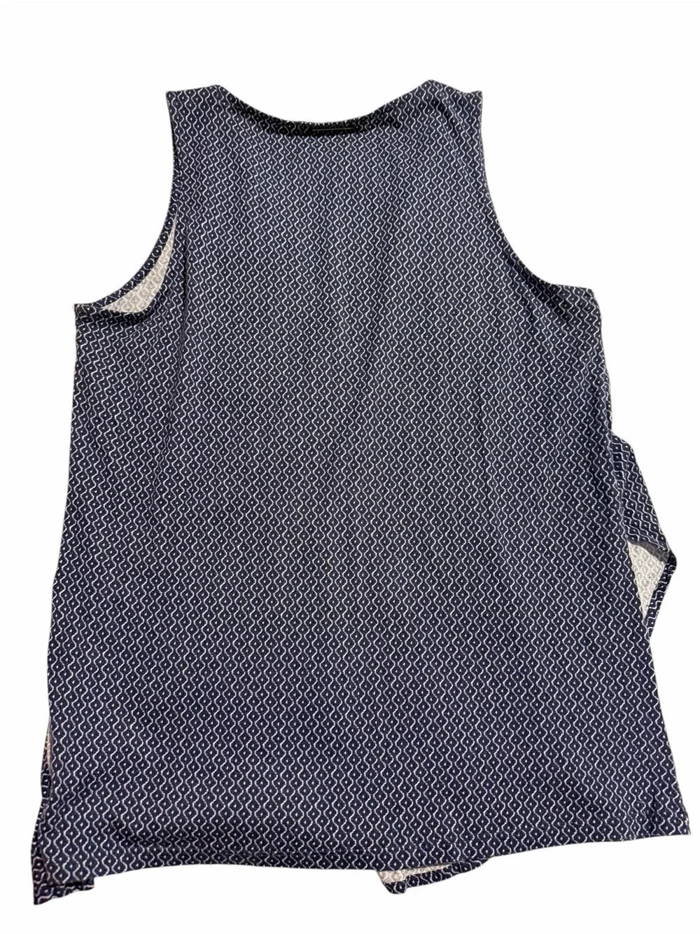 Michael Kors Navy and White Printed V-Neck Tank Top
